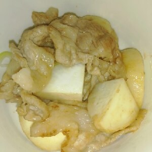 里芋と豚肉の簡単炒め